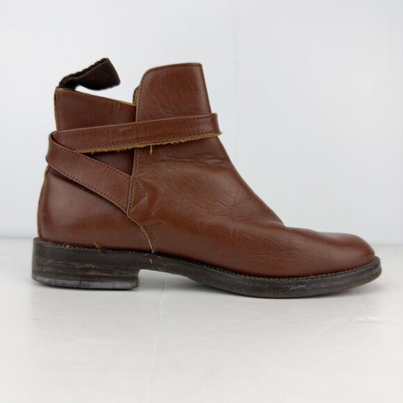 AIGLE Brown Leather Ankle Boots Tan β Chelsea French Booties EU 38 (37) US 7 - Picture 7 of 16